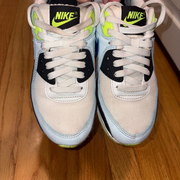 ✨ NIKE ✨ Women’s Air Max 90 Summit White/Racer Blue/Volt Size 6.5 With Box $140 - Picture 15 of 15